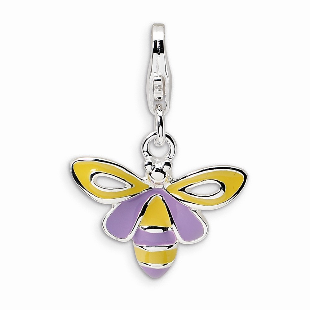 Amore La Vita Sterling Silver Enameled Love Click-On Lobster Clasp Charm Pendant Amore La Vita Sterling Silver Enameled Love Click-On Lobster Clasp Charm Pendant