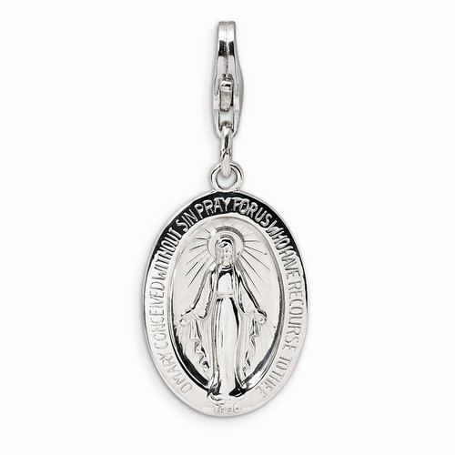 Small Oval Miraculous Medal Charm By Amore La Vita