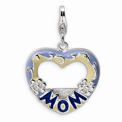 Blue Mom Photo Charm By Amore La Vita