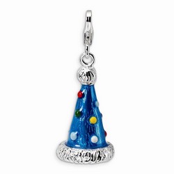 Blue Party Hat 3-D Charm By Amore La Vita