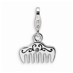 Black Comb 3-D Charm With Swarovski Elements By Amore La Vita