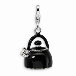 Black Tea Kettle 3-D Charm By Amore La Vita