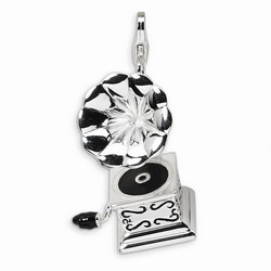 Black Phonograph 3-D Charm By Amore La Vita