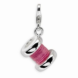 Pink Spool Of Thread 3-D Charm By Amore La Vita