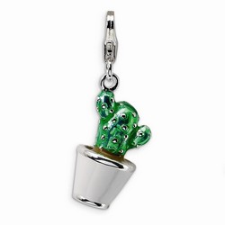 Green Cactus 3-D Charm By Amore La Vita