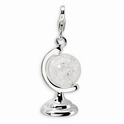 Moveable Cracked Crystal Globe 3-D Charm By Amore La Vita