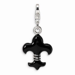 Black Fleur De Lis Charm By Amore La Vita