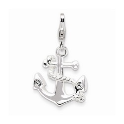 Anchor 3-D Charm With Swarovski Elements By Amore La Vita