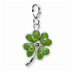 Swarovski Green Love 4-Leaf Clover 3-D Charm By Amore La Vita