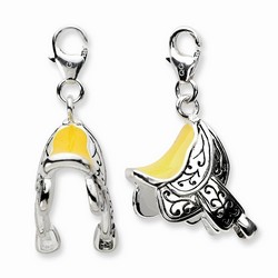 Yellow Saddle 3-D Charm By Amore La Vita