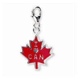 I Love CANADA Maple Leaf 3-D Charm By Amore La Vita