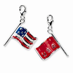 American Flag 3-D Charm By Amore La Vita