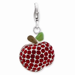 Apple 3-D Charm With Swarovski Elements By Amore La Vita