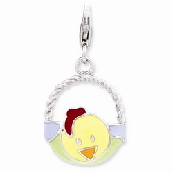 Baby Hen Basket 3-D Charm By Amore La Vita