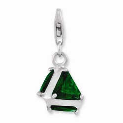 3-D Green Glass Charm By Amore La Vita