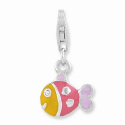 3-D Tri-Color Fish Charm By Amore La Vita