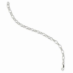 5 mm Fancy Rolo Chain Bracelet in 925 Sterling Silver