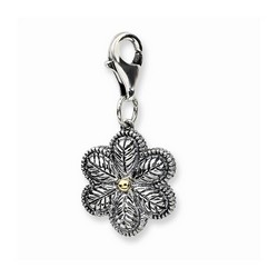 3-D Vintage Flower Charm By Amore La Vita