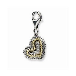 3-D Elongated Heart Charm By Amore La Vita