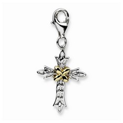 3-D Vintage Cross Charm By Amore La Vita