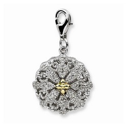 3-D Round Filigree Charm By Amore La Vita