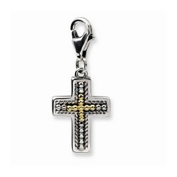 3-D Studded Cross Charm By Amore La Vita