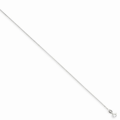 0.8 mm Rhodium Box Chain in 925 Sterling Silver