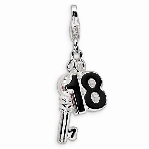 Number 18 and Key 3-D Charm By Amore La Vita