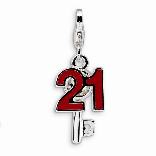 Number 21 and Key 3-D Charm By Amore La Vita