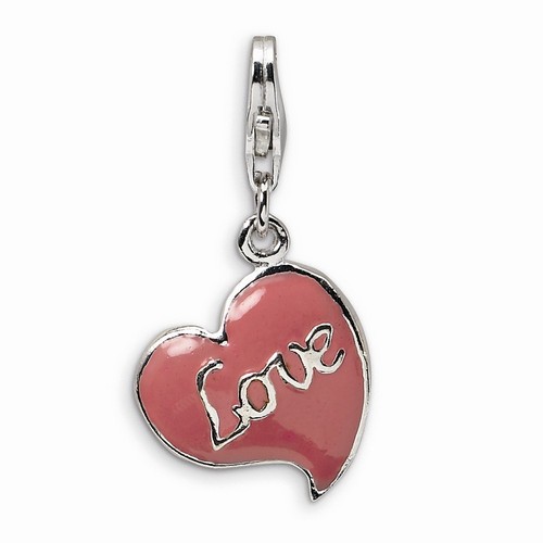 Pink Heart 3-D Charm By Amore La Vita