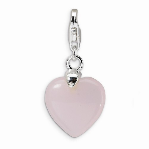 Rose Quartz Heart Charm By Amore La Vita