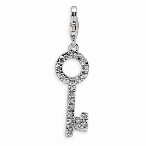 Round Top CZ Key Charm By Amore La Vita