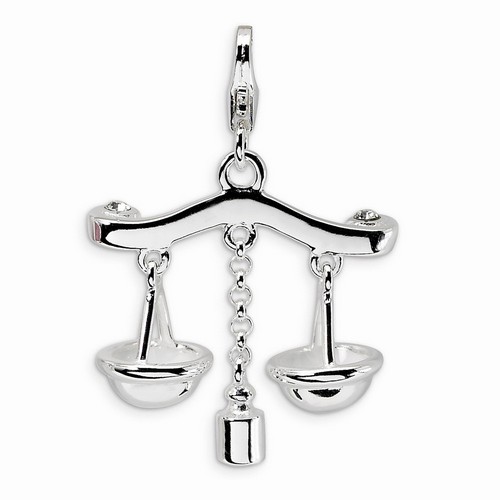 Scales Of Justice 3-D Charm By Amore La Vita