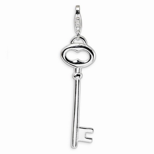 Open Oval Heart Key Charm By Amore La Vita