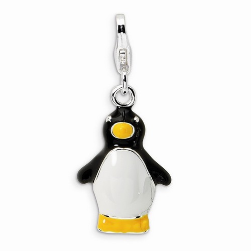 Black And Yellow Penguin 3-D Charm By Amore La Vita