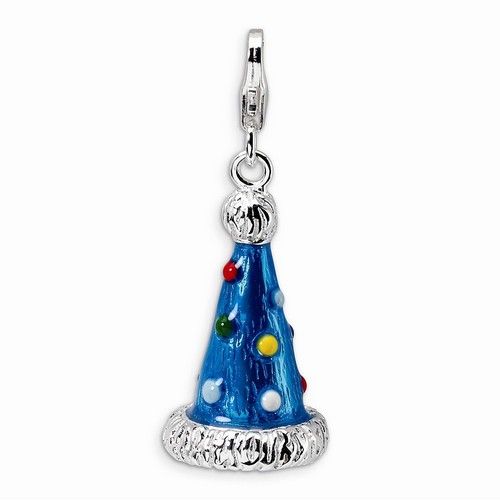 Blue Party Hat 3-D Charm By Amore La Vita