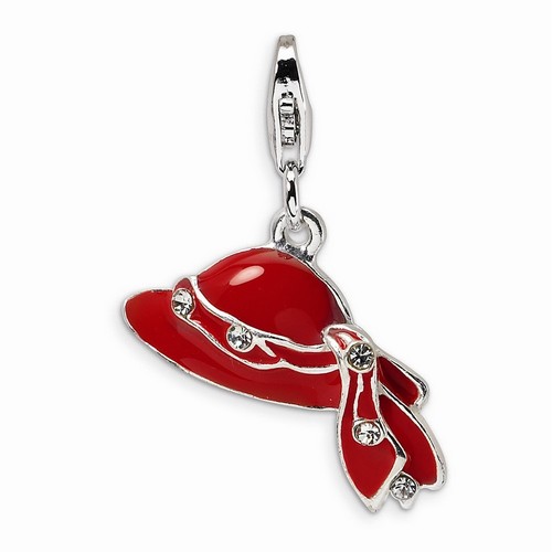 Red CZ Hat Charm By Amore La Vita