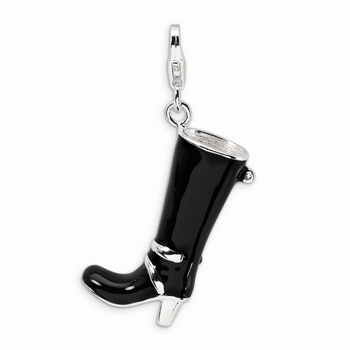 Buckled Black Boot 3-D Charm By Amore La Vita