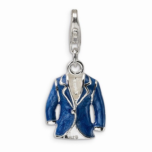 Blue Jacket 3-D Charm By Amore La Vita