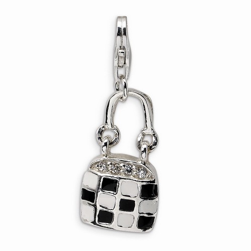 White Black Purse Charm By Amore La Vita