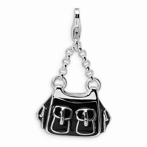 Black Purse 3-D Charm By Amore La Vita