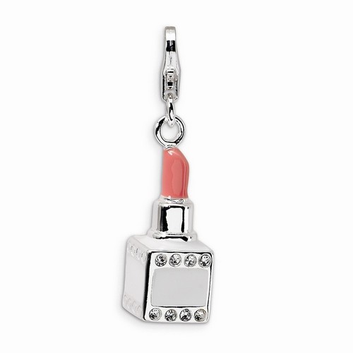 Pink Lipstick Charm With Swarovski Elements By Amore La Vita