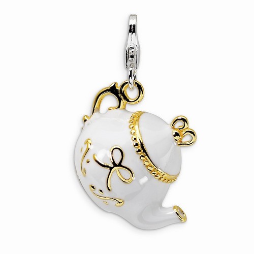 White Tea Pot Charm By Amore La Vita