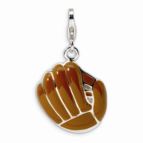 Brown Baseball Glove 3-D Charm By Amore La Vita