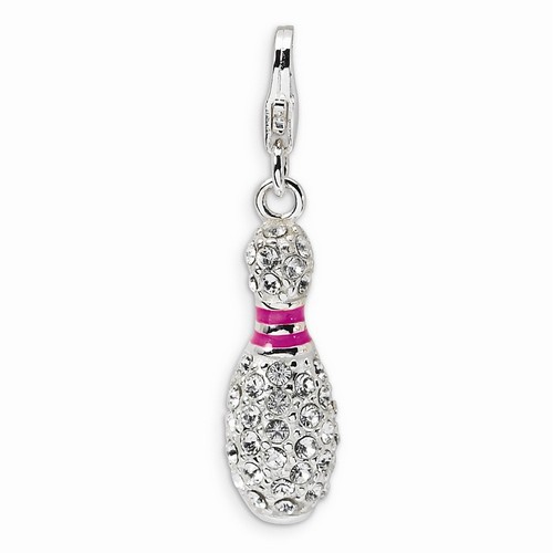 Bowling Pin 3-D Charm With Swarovski Elements By Amore La Vita