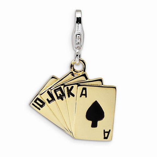 Royal Flush Playing Cards Charm By Amore La Vita