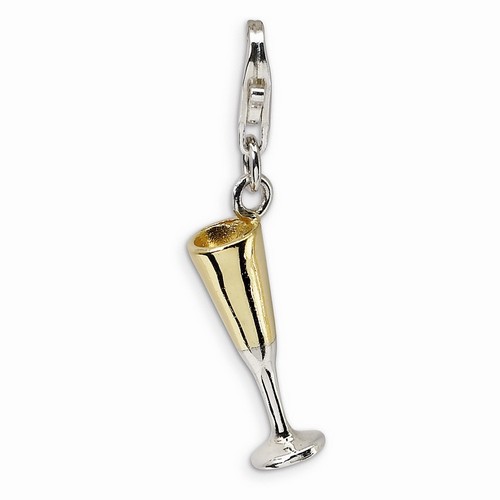 Vermeil Champagne Flute 3-D Charm By Amore La Vita