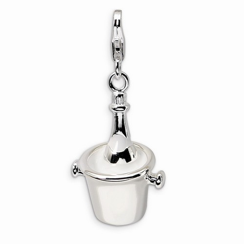 Champagne Bottle In Ice Bucket Charm By Amore La Vita