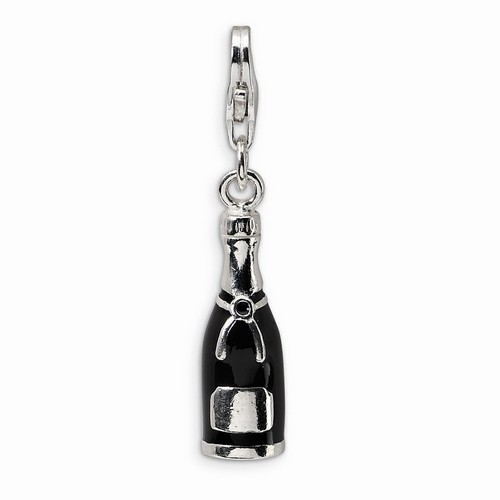 Black Champagne Bottle Charm By Amore La Vita