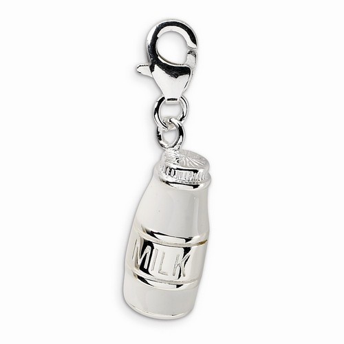 White Milk Bottle 3-D Charm By Amore La Vita